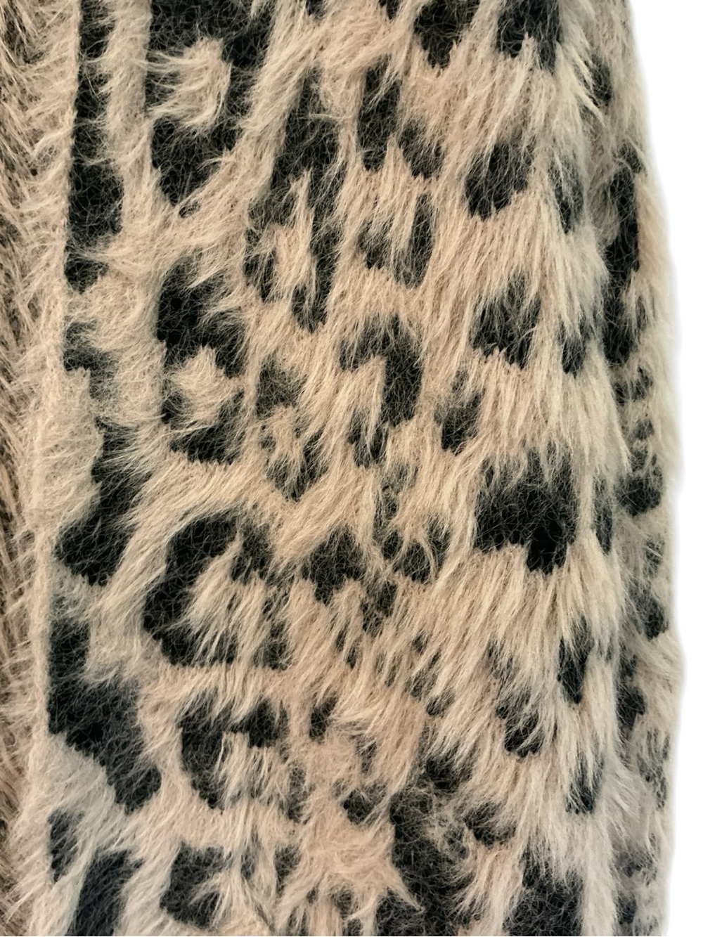 Janice Fuzzy Leopard Print Cardigan Sweater One Size - Picture 7 of 9